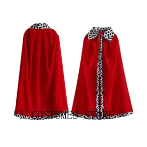 Boys King Cosplay Costumes Red Cloak Adult Kids Prince Robe Crown Velvet Cape Children Birthday Halloween Party Cosplay Costume - Image 3