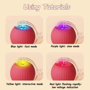 Cat Interactive Ball Toys Automatic Rolling Ball Faux Tail Rechargeable Smart Pet Electric Toy Dog Cat Training Imitate Mouse - Image 7