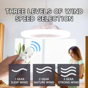 LED Ceiling Fan Light E27 With Remote Control Dimming 3-speed Ddjustable Wind Speed Suitable for Living Room Study Bathroom - Image 5