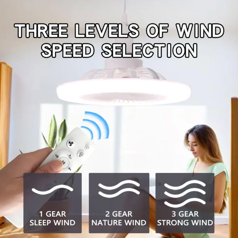 LED Ceiling Fan Light E27 With Remote Control Dimming 3-speed Ddjustable Wind Speed Suitable for Living Room Study Bathroom - Image 5