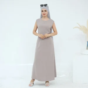 Inner Abaya for Women Plain Sleeveless Muslim Long Dress Under Abayas Kimono Dubai Turkey Slip Dresses Ramadan Eid - Image 4
