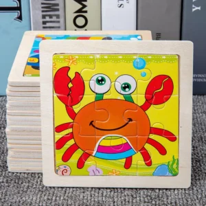 9 Pieces Wooden Puzzle Cartoon Dinosaur Transportation Montessori 3d Puzzle Game Early Learning Educational Toys for Children - Image 4