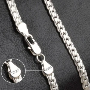 18K Gold/Silver Color 6mm Full Sideways Necklace 8/18/20/24 Inch Chain For Woman Men Fashion Wedding Engagement Jewelry - Image 3