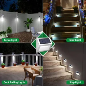 1~10pcs Solar Stair Lights Waterproof Yard Garden Light for Outside Patio Stainless Steel Solar Lamp Outdoor Fence Decor - Image 5