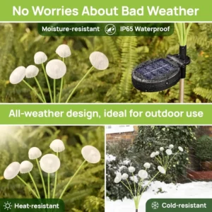 Solar Garden Lights Dual Mode LED Solar Mushroom Lights Waterproof Decor Yard Patio Pathway Jellyfish for Garden Ambiance - Image 7