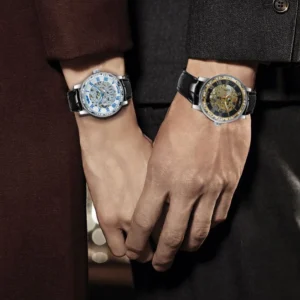 WINNER Fashion Elegant Ladies Watches Top Brand Luxury Iced Out Skeleton Mechanical Watch Luminous Hands Leather Strap Unisex - Image 6
