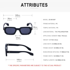 Polarized Square Sunglasses Men 2025 Luxury Brand Designer New Fashion Rectangle Sun Glasses For Women Driving Shades Eyewear - Image 7