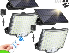 New 106/160 LED Solar Motion Light Outdoor Separate Panel Solar Flood Lights 3 Modes for Garden Garage Waterproof Wall Lights