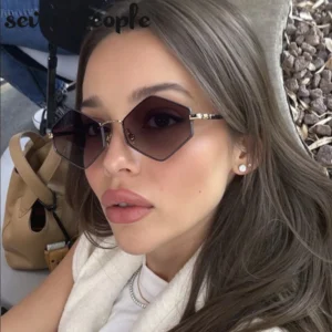 Vintage Steampunk Polygon Sunglasses Women 2025 Luxury Brand Classic Hexagon Sun Glasses Trendy Driving Shades For Ladies UV400