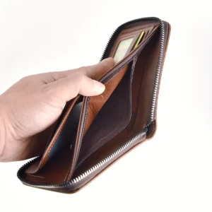 Men's Wallet Made of PU Wax Oil Skin Purse for Men Coin Purse Short Male Card Holder Wallets Zipper Around Money Coin Purse - Image 7