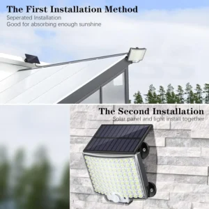 New 106/160 LED Solar Motion Light Outdoor Separate Panel Solar Flood Lights 3 Modes for Garden Garage Waterproof Wall Lights - Image 3