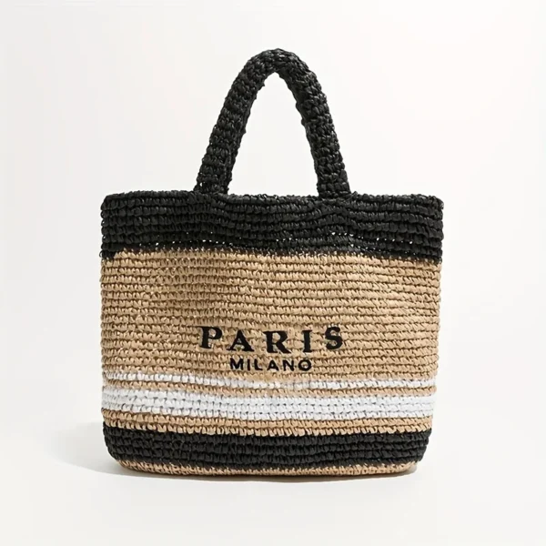 Casual Large Capacity Straw Tote Bag Designer Letters Women Handbags Handmade Woven Summer Beach Bag Big Shopper Purses 2024 - Image 6