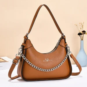 Fashionable Shoulder Handbag Women's Bag Stylish Single Chain Dumpling Bag Underarm Bag Soft Polyester Lining Zipper Closure - Image 3