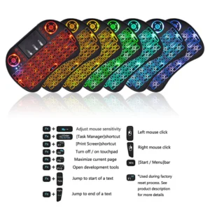 2.4G Air Mouse with Touchpad Keyboard i8 Arabic French Spanish Russian Backlit Mini Wireless Keyboard for PC Android TV Box - Image 3