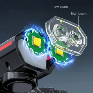 Bicycle Light USB Bike Light High Power Torch Cycling Night Riding with Horn Indicator Mountain Bike Headlight - Image 3