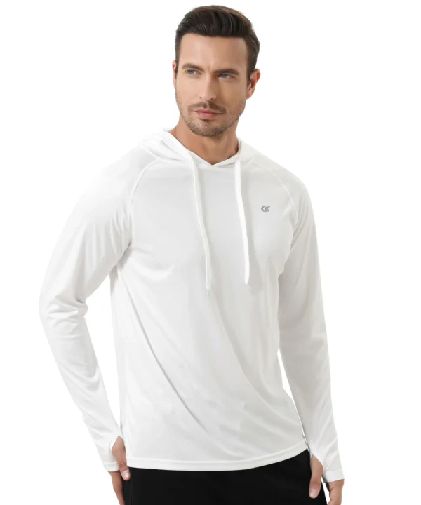 Summer Men's Long Sleeve UPF 50+ Hoodie Shirts, Rash Guard Quick Dry Lightweight T-shirt for Outdoor Jogger Sport Pullover - Image 6