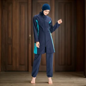 Muslim Women Hijab Swimsuit Hooded Swimwear Islmaic Full Cover Burkini Arab Modest Beachwear Bathing Suit Surf Swim Wear - Image 3