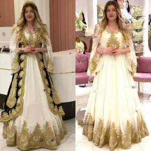 Traditional Albanian Evening Dresses With Coat Velvet Long Sleeve Lace Kosovo Prom Gowns Party Wear abendkleider cusotmsized