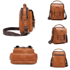JEEP BULUO Multi-function Business Handbags Men New Man's Shoulder Bag Large Capacity Leather Messenger Bag Crossbody Big Brand - Image 4