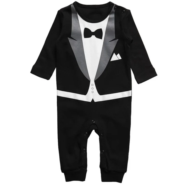 Hot Retail Baby Boys Romper Suit Set Infant Toddler Cotton Long Sleeve Formal Gentlemen Suit Bodysuit Kids Jumpsuit Sets 4Sizes - Image 5
