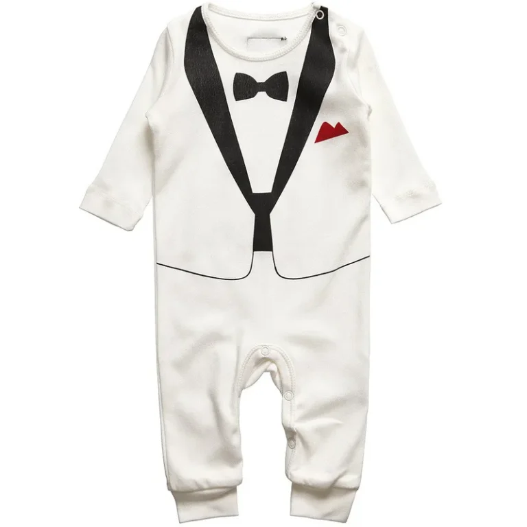 Hot Retail Baby Boys Romper Suit Set Infant Toddler Cotton Long Sleeve Formal Gentlemen Suit Bodysuit Kids Jumpsuit Sets 4Sizes - Image 3