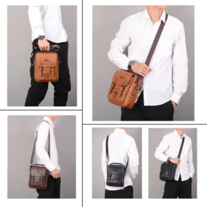 JEEP BULUO Multi-function Business Handbags Men New Man's Shoulder Bag Large Capacity Leather Messenger Bag Crossbody Big Brand - Image 3
