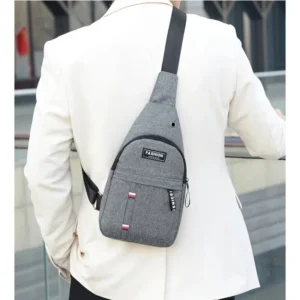 Men's Small Canvas Crossbody Chest Bag, Multifunctional Sling Bag For Outdoor Sports Travel Hiking Camping - Image 5