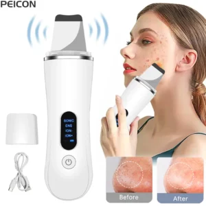 Ultrasonic Face Scrubber Deep Facial Peeling Machine Ultrasonic Skin Scrubber Blackhead Remover Acne Pore Face Cleaning Scrubber