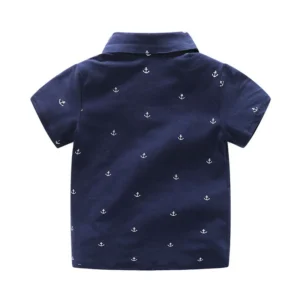 top and top Summer Kids Boys Gentleman Clothing Sets Short Sleeve Polo Shirts+Jeans Shorts 2PCS Suits Little Boy Casual Outfits - Image 3