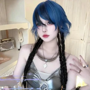 Synthetic Jellyfish Mullet Head Lengthened Summer Thin Men And Women Universal Cos Half-tied Wolf Tail Warrior Head Wig - Image 6