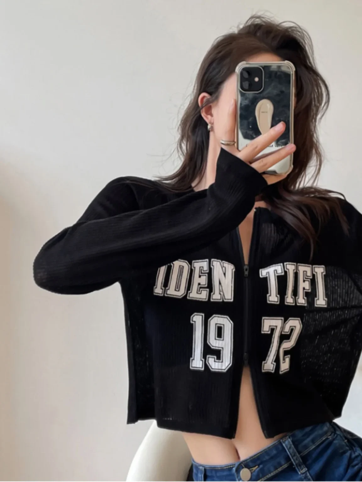 Bla Ice Silk Open Cardigan Loose ort Thin Summer Air Conditioned irt Long Sve Sun Protection Outerwear Women's Top - Image 4