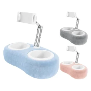 Tablet Kindle Stand Pillow, Adjustable iPad Pillow Stand Holder with 2 Snack Bowls Compatible with 4.7"-13" Tablet, iPad, iPhone - Image 7