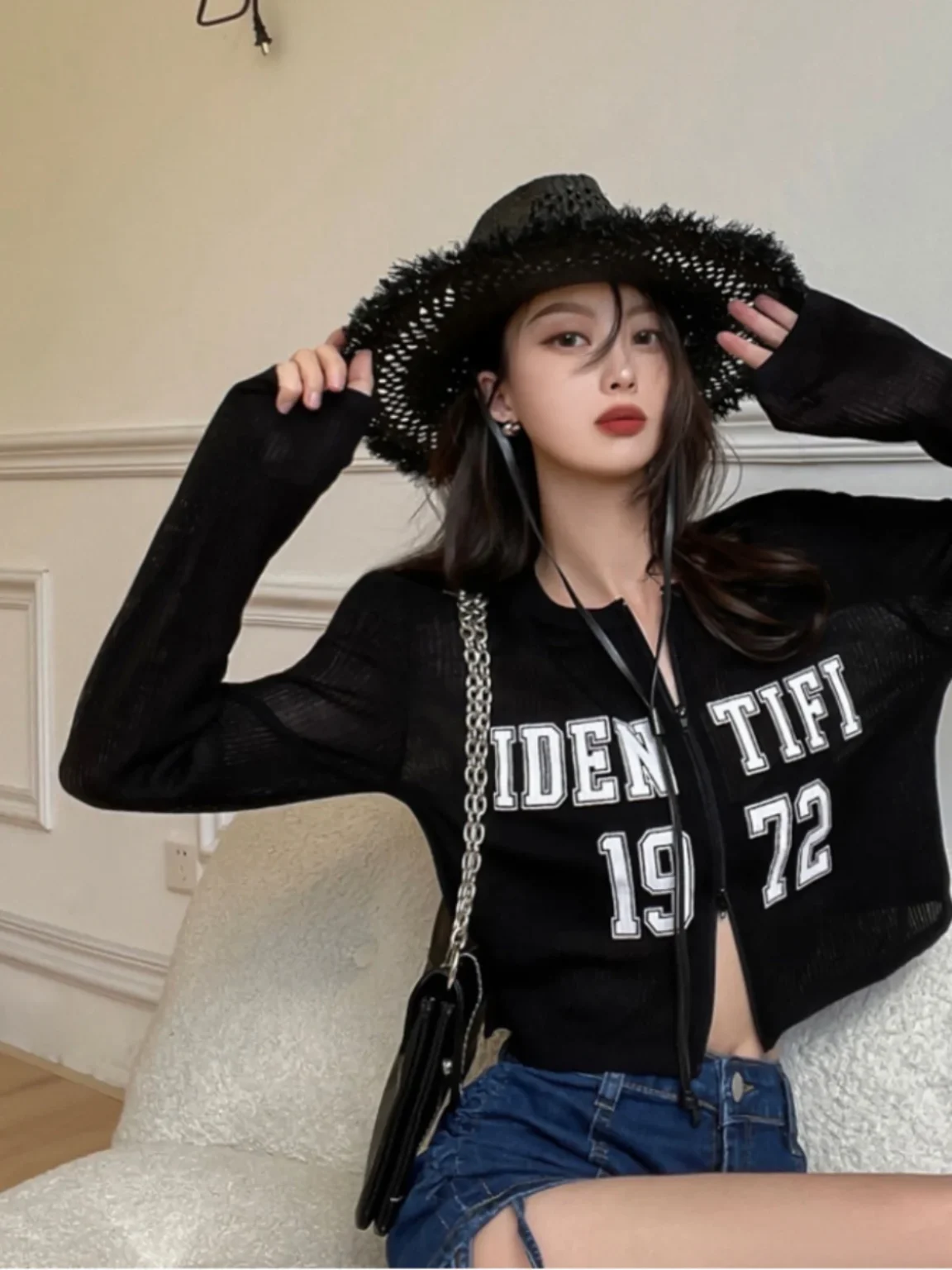 Bla Ice Silk Open Cardigan Loose ort Thin Summer Air Conditioned irt Long Sve Sun Protection Outerwear Women's Top - Image 3