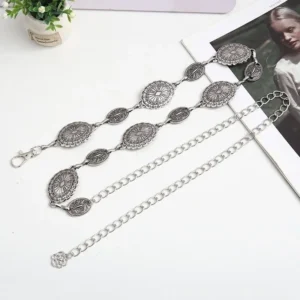 Vintage Oval Craved Metal Waist Chain for Women Retro Style Exquisite Gold Color Plated Belt Chains Fashion Body Jewelry Gifts - Image 7
