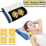 Multi Functional Neck and Shoulder Massager with Hot Compress Portable Back Kneading Tool Deep Tissue Relaxation Massage Device