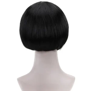 10"Bob Synthetic Wig With Bangs For Black Women Blonde Pink Red Black Short Natural Hair Bob Wig Cosplay Women's Wigs With Bangs - Image 2