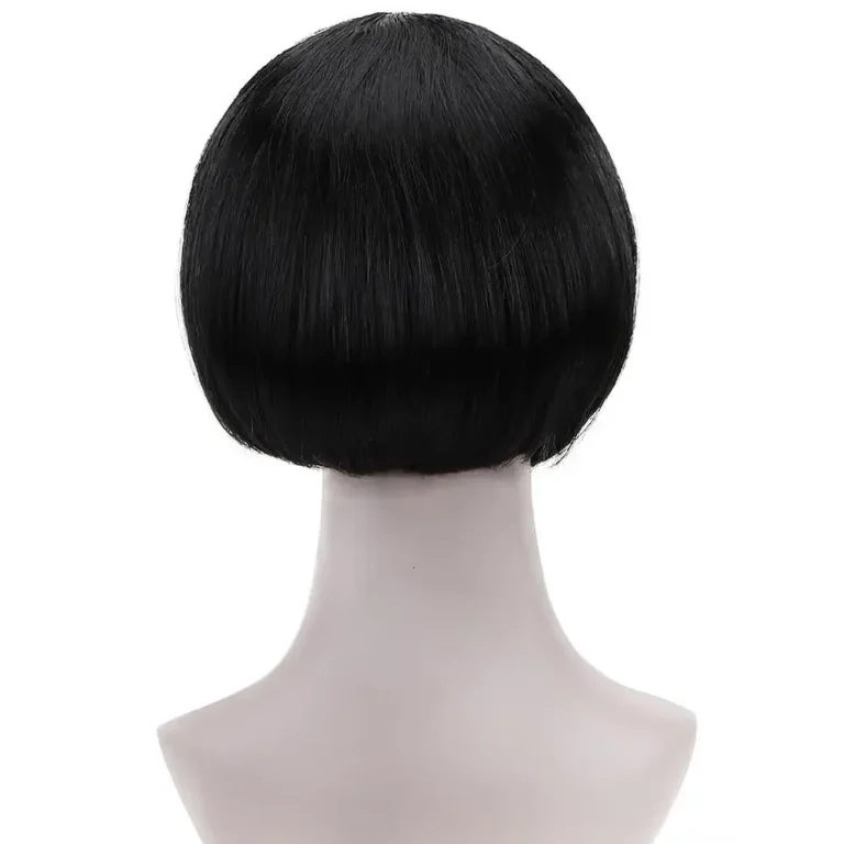 10"Bob Synthetic Wig With Bangs For Black Women Blonde Pink Red Black Short Natural Hair Bob Wig Cosplay Women's Wigs With Bangs - Image 2