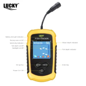 FFC1108-1 Alarm 100M Portable Sonar Fish Finders 45 degrees Sonar Coverage Echo Sounder Alarm Transducer Lake Sea Fishing - Image 2