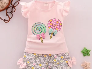 Summer Baby Boys Clothes Set Children Clothes Infant Clothing Sets T-Shirts Tops+ Shorts 2PCS/Suit Kids Sets Baby Girls Clothing - KG BBT-Pink