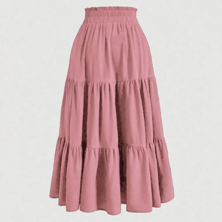 Women Bohemian Style Skirt Bohemian Skirt Bohemian Style Women's Elastic High Waist Drawstring Skirt A-line Summer - Image 6