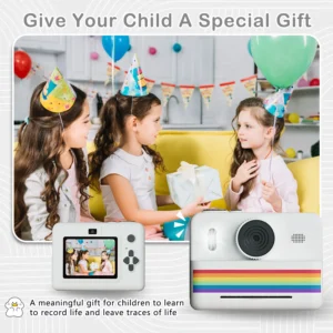 Kids camera instant print toys, Polaroid small camera, with USB charging, three rolls of thermal printing paper, gifts for - Image 6