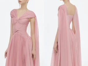 Customized Classic Pink Chiffon Evening Dress Exquisite V-Neck Sleeveless Homecoming Dresses Fashion Special Occasion