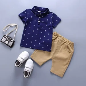 Boys Summer Short Sleeve Two-Piece Suit Baby Clothes Set for 1-4 Years Old Kids Thin Material Comfortable Baby Outfit