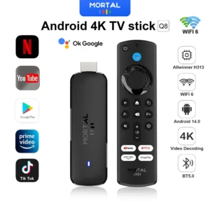 Android TV Stick Mortal Q8 Global Version Voice Remote Android14 8K 4K Video Wifi6 Netflix YouTube Fast streaming TV stick