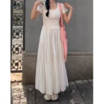 Nichedesign Sensibility White Medium-length Skirt For Women 2024 New Style High-end Feel A- line Cutting Edge Fashion Elements