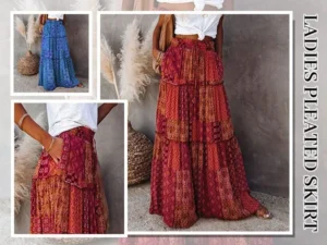 Summer Bohemian Print Elastic Waist Long Skirt Loose Beach Style Holiday Party Maxi Skirt Floral Faldas Female Boho Skirts - Image 3