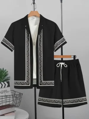 Summer Men's Shirt Set 3D Printed Casual Loose Vintage T-shirt And Shorts Set Beach Vacation Comfort Hawaiian Shirt 2 Pieces - Image 5
