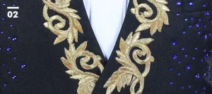 White Sparkly Crystals Embroidery Men Suits Jacket+pants Stand Collar Wedding Party Groom Stage Diamond red Tuxedo Formal suit - Image 5