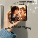 Customized Photo Music Fridge Magnet with Frame, Personalized Refrigerator Magnets, Best Christmas Gift For Girlfriend For Wife