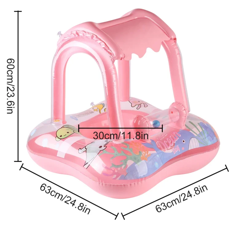 1pc Pool floats with canopy for Kids, Toddler Infant Pool Float for Baby,Swimming Ring Floaties for Pool,Beach Toys for Party - Image 6